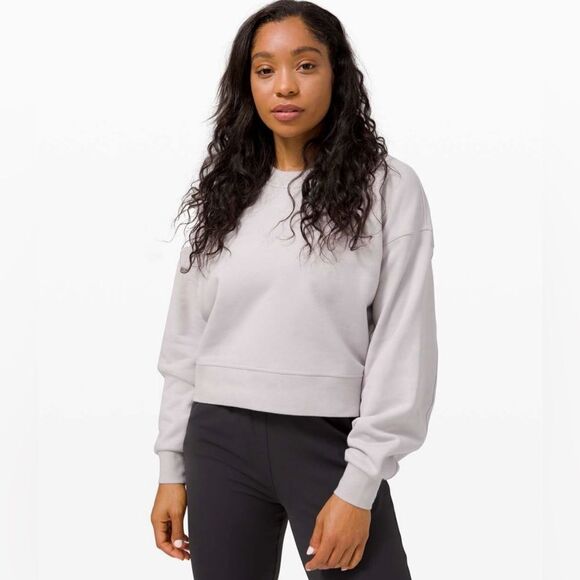 Lululemon Perfectly Oversized Crop Crew Softstreme White Opal - Picture 1 of 6